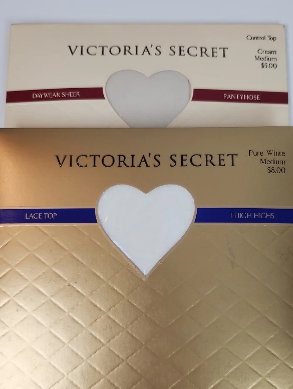 Vintage 90s Victoria's Secret Nylon Lace Top Thigh High Stockings NIB Medium